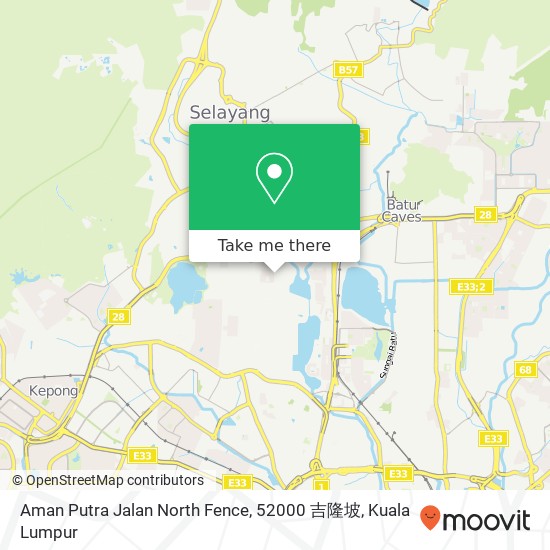 Peta Aman Putra Jalan North Fence, 52000 吉隆坡