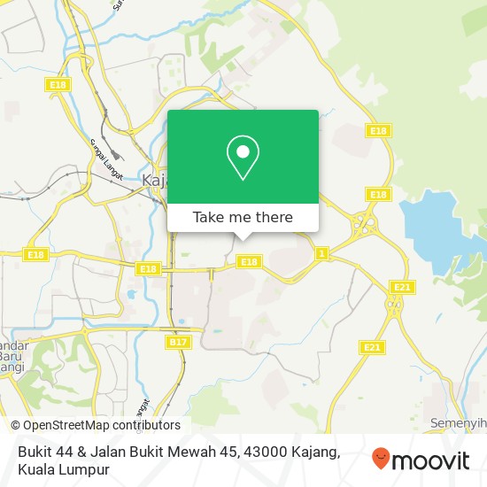 Peta Bukit 44 & Jalan Bukit Mewah 45, 43000 Kajang