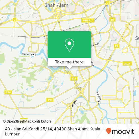 Peta 43 Jalan Sri Kandi 25 / 14, 40400 Shah Alam