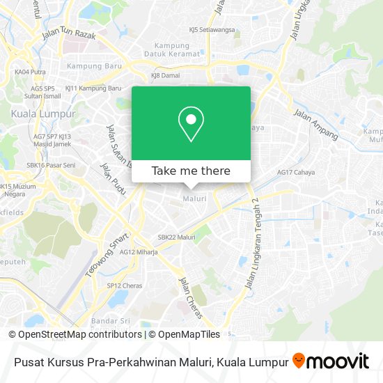 Pusat Kursus Pra-Perkahwinan Maluri map