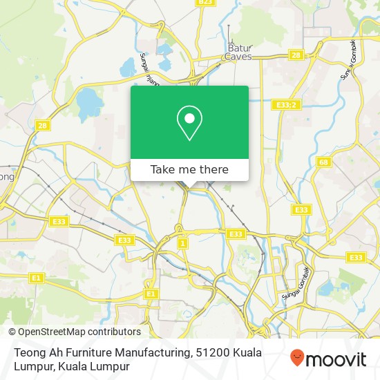 Peta Teong Ah Furniture Manufacturing, 51200 Kuala Lumpur