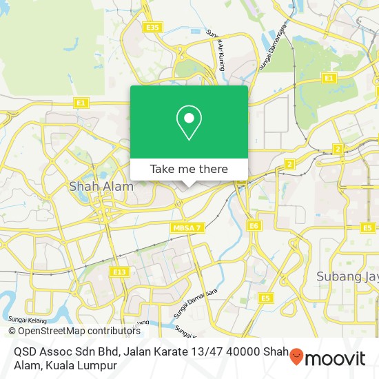 QSD Assoc Sdn Bhd, Jalan Karate 13 / 47 40000 Shah Alam map