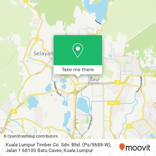 Peta Kuala Lumpur Timber Co. Sdn. Bhd. (Ps / 9688-W), Jalan 1 68100 Batu Caves