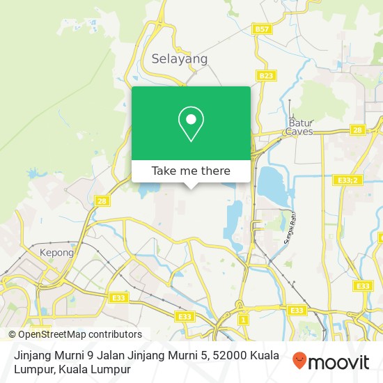 Peta Jinjang Murni 9 Jalan Jinjang Murni 5, 52000 Kuala Lumpur