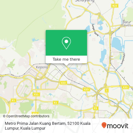 Metro Prima Jalan Kuang Bertam, 52100 Kuala Lumpur map