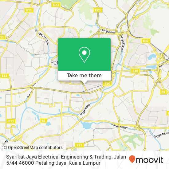 Peta Syarikat Jaya Electrical Engineering & Trading, Jalan 5 / 44 46000 Petaling Jaya