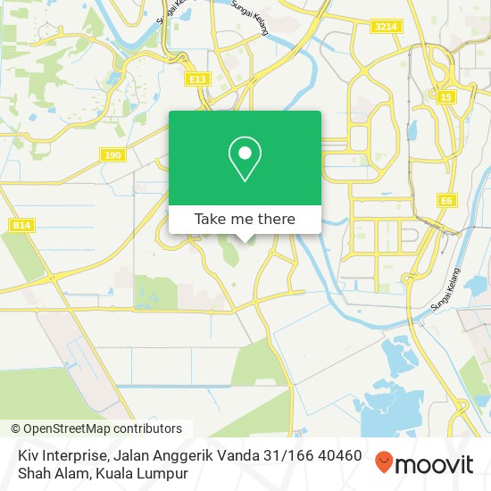 Peta Kiv Interprise, Jalan Anggerik Vanda 31 / 166 40460 Shah Alam