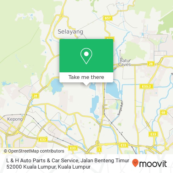 L & H Auto Parts & Car Service, Jalan Benteng Timur 52000 Kuala Lumpur map