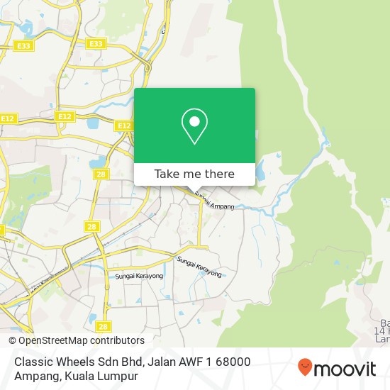 Classic Wheels Sdn Bhd, Jalan AWF 1 68000 Ampang map
