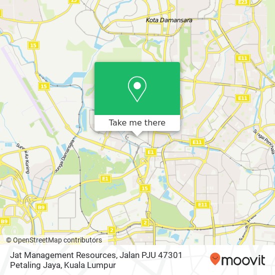 Peta Jat Management Resources, Jalan PJU 47301 Petaling Jaya
