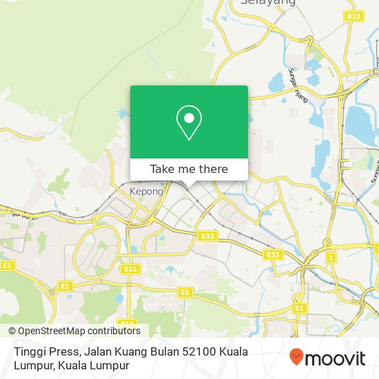 Peta Tinggi Press, Jalan Kuang Bulan 52100 Kuala Lumpur