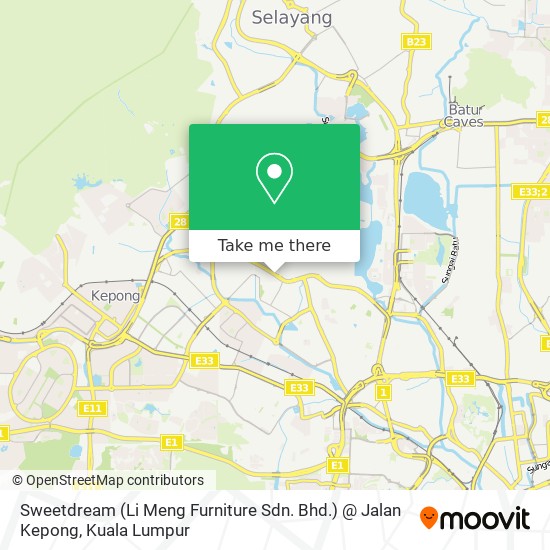 Sweetdream (Li Meng Furniture Sdn. Bhd.) @ Jalan Kepong map