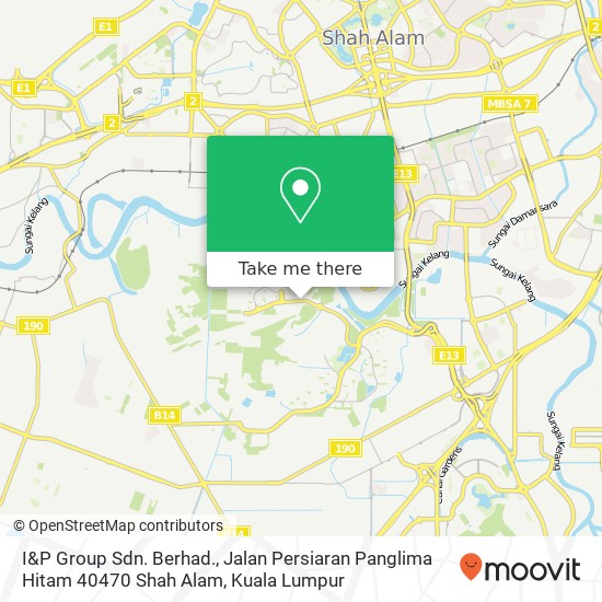 I&P Group Sdn. Berhad., Jalan Persiaran Panglima Hitam 40470 Shah Alam map