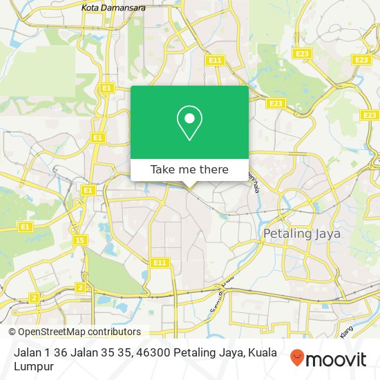 Peta Jalan 1 36 Jalan 35 35, 46300 Petaling Jaya