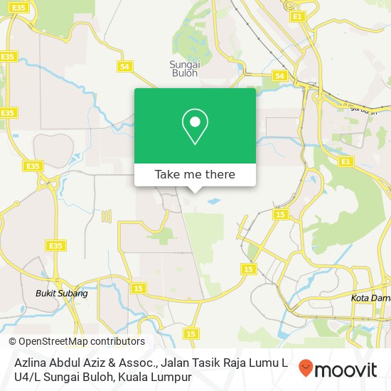 Peta Azlina Abdul Aziz & Assoc., Jalan Tasik Raja Lumu L U4 / L Sungai Buloh