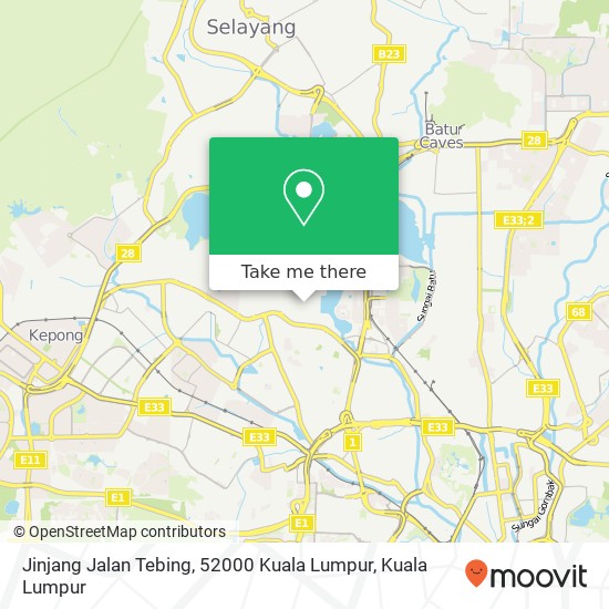 Peta Jinjang Jalan Tebing, 52000 Kuala Lumpur