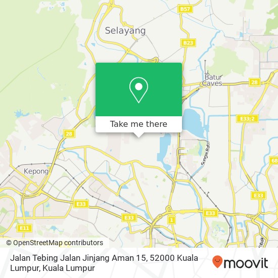 Peta Jalan Tebing Jalan Jinjang Aman 15, 52000 Kuala Lumpur