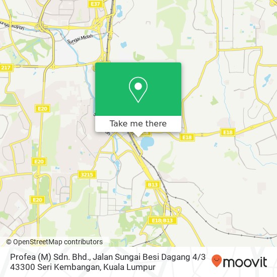 Profea (M) Sdn. Bhd., Jalan Sungai Besi Dagang 4 / 3 43300 Seri Kembangan map