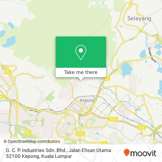 Peta G. C. P. Industries Sdn. Bhd., Jalan Ehsan Utama 52100 Kepong