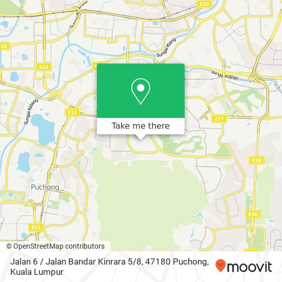 Peta Jalan 6 / Jalan Bandar Kinrara 5 / 8, 47180 Puchong