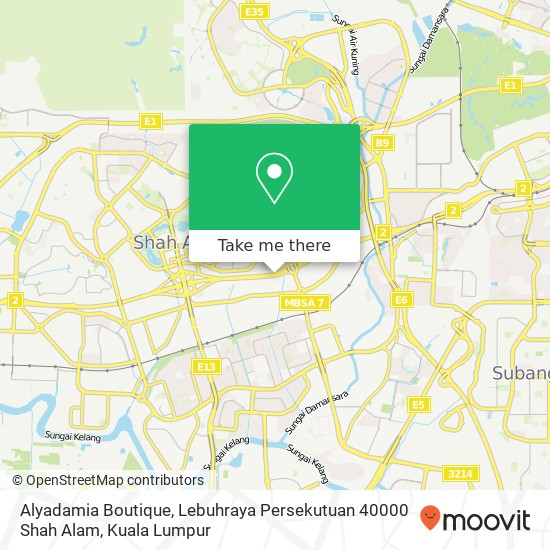 Alyadamia Boutique, Lebuhraya Persekutuan 40000 Shah Alam map