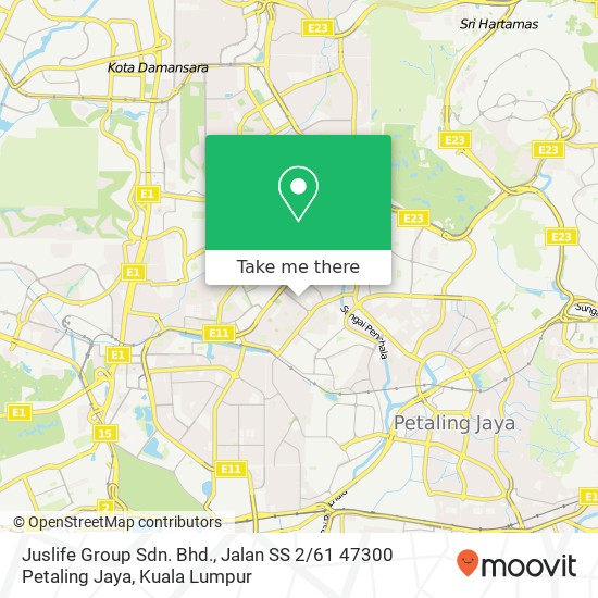 Juslife Group Sdn. Bhd., Jalan SS 2 / 61 47300 Petaling Jaya map