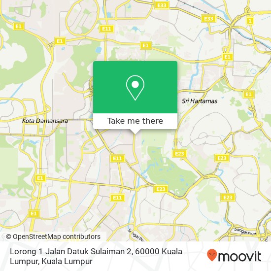 Peta Lorong 1 Jalan Datuk Sulaiman 2, 60000 Kuala Lumpur