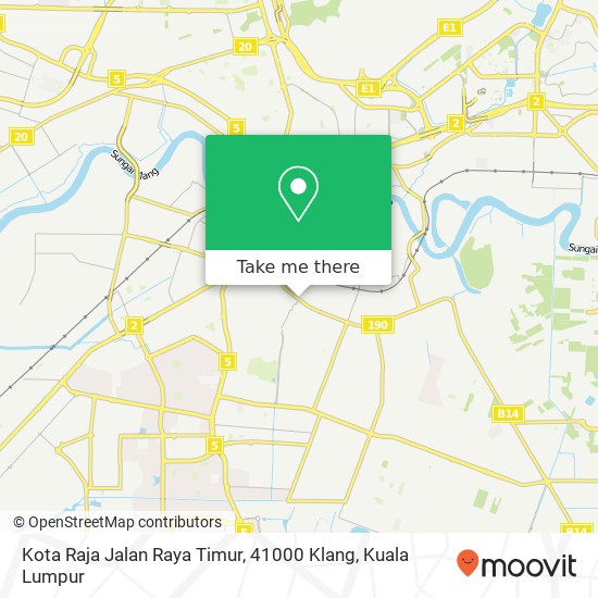 Peta Kota Raja Jalan Raya Timur, 41000 Klang