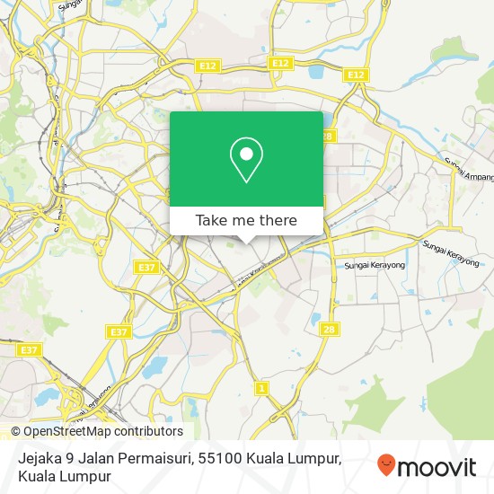 Peta Jejaka 9 Jalan Permaisuri, 55100 Kuala Lumpur