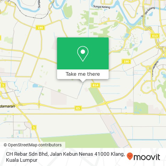 Peta CH Rebar Sdn Bhd, Jalan Kebun Nenas 41000 Klang