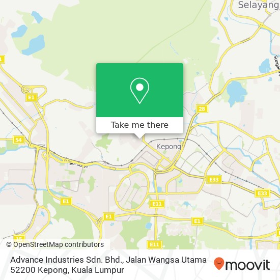 Advance Industries Sdn. Bhd., Jalan Wangsa Utama 52200 Kepong map