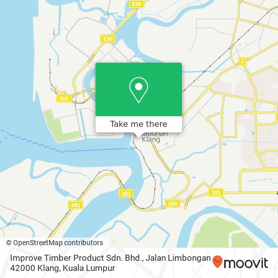 Peta Improve Timber Product Sdn. Bhd., Jalan Limbongan 42000 Klang