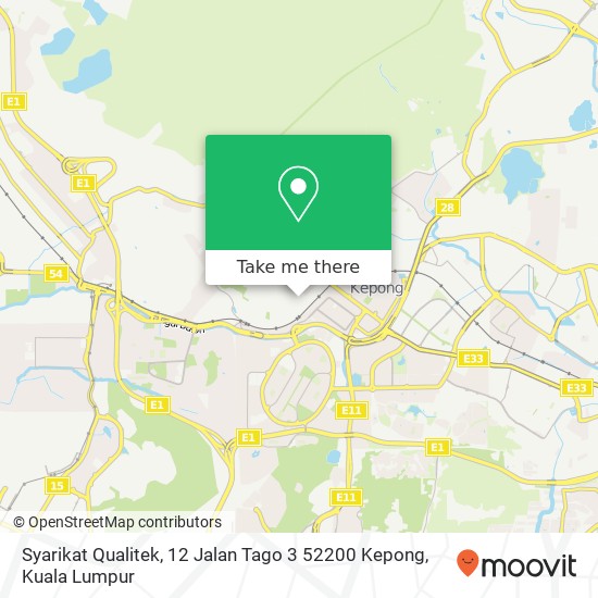 Syarikat Qualitek, 12 Jalan Tago 3 52200 Kepong map