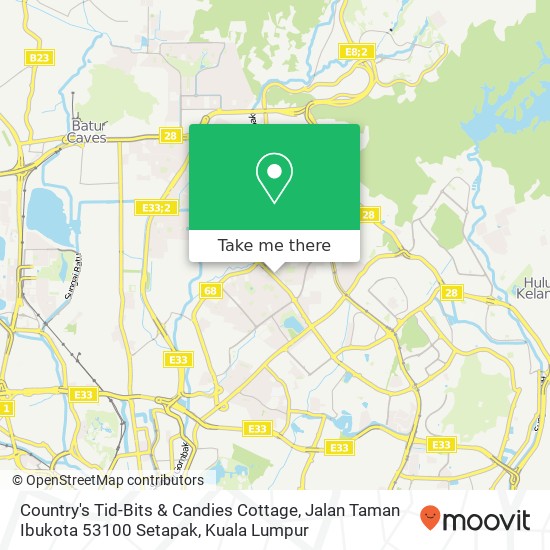 Peta Country's Tid-Bits & Candies Cottage, Jalan Taman Ibukota 53100 Setapak