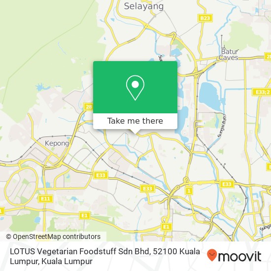 LOTUS Vegetarian Foodstuff Sdn Bhd, 52100 Kuala Lumpur map