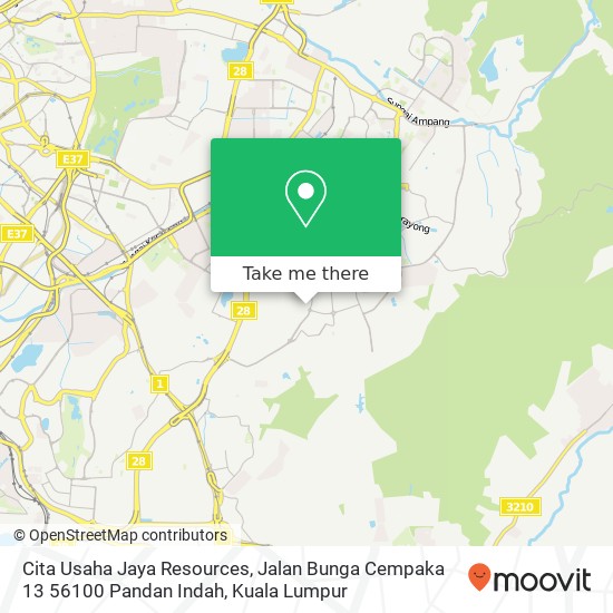 Peta Cita Usaha Jaya Resources, Jalan Bunga Cempaka 13 56100 Pandan Indah