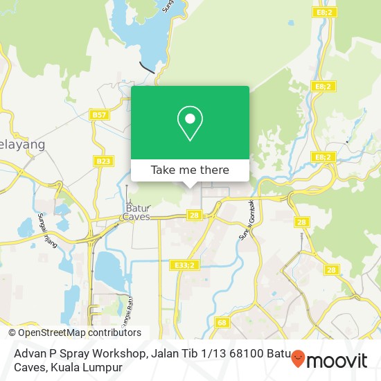 Peta Advan P Spray Workshop, Jalan Tib 1 / 13 68100 Batu Caves