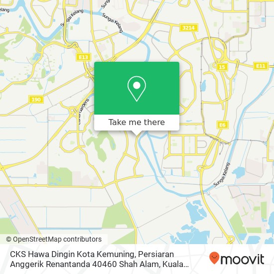 Peta CKS Hawa Dingin Kota Kemuning, Persiaran Anggerik Renantanda 40460 Shah Alam