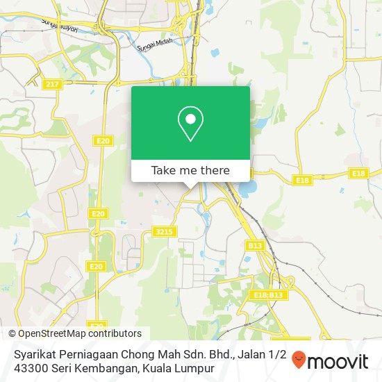 Syarikat Perniagaan Chong Mah Sdn. Bhd., Jalan 1 / 2 43300 Seri Kembangan map