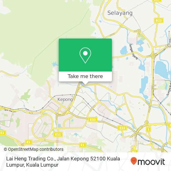 Peta Lai Heng Trading Co., Jalan Kepong 52100 Kuala Lumpur