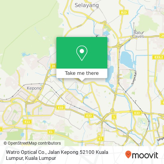 Watro Optical Co., Jalan Kepong 52100 Kuala Lumpur map