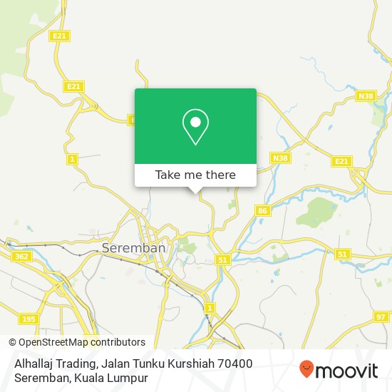Alhallaj Trading, Jalan Tunku Kurshiah 70400 Seremban map