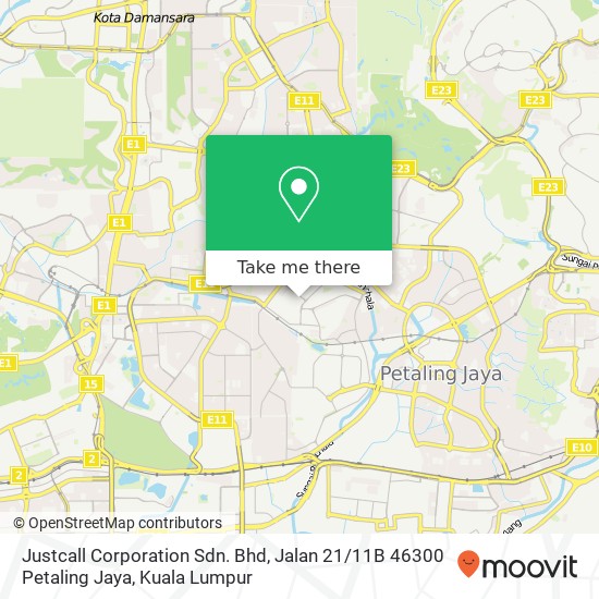 Justcall Corporation Sdn. Bhd, Jalan 21 / 11B 46300 Petaling Jaya map