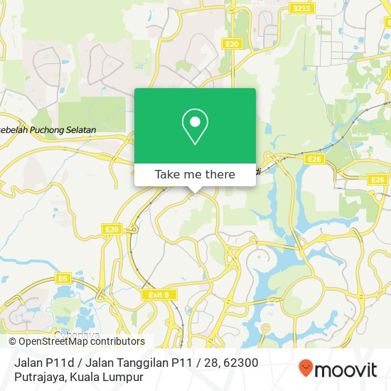 Peta Jalan P11d / Jalan Tanggilan P11 / 28, 62300 Putrajaya