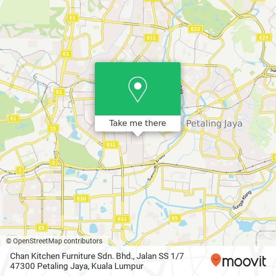 Chan Kitchen Furniture Sdn. Bhd., Jalan SS 1 / 7 47300 Petaling Jaya map