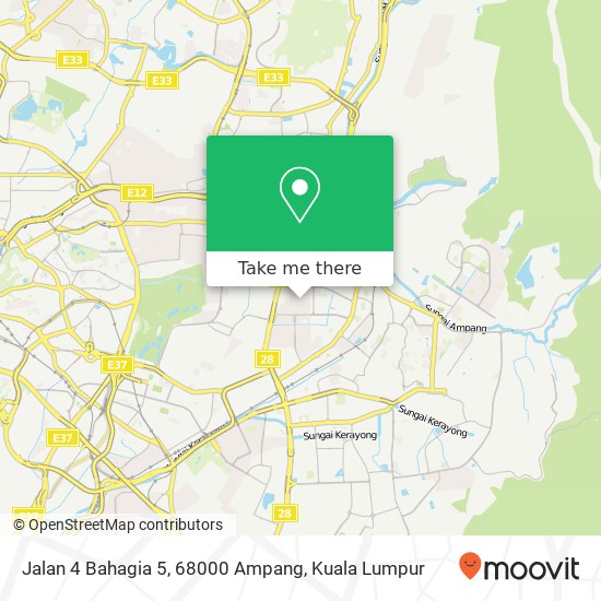 Peta Jalan 4 Bahagia 5, 68000 Ampang