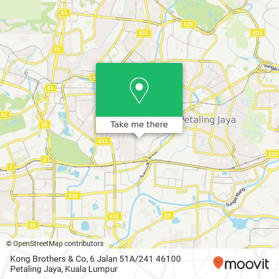 Kong Brothers & Co, 6 Jalan 51A / 241 46100 Petaling Jaya map