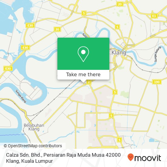 Calza Sdn. Bhd., Persiaran Raja Muda Musa 42000 Klang map