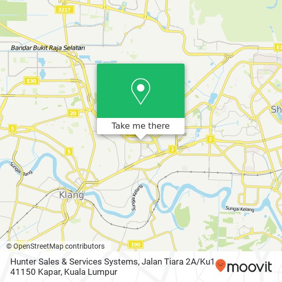 Peta Hunter Sales & Services Systems, Jalan Tiara 2A / Ku1 41150 Kapar