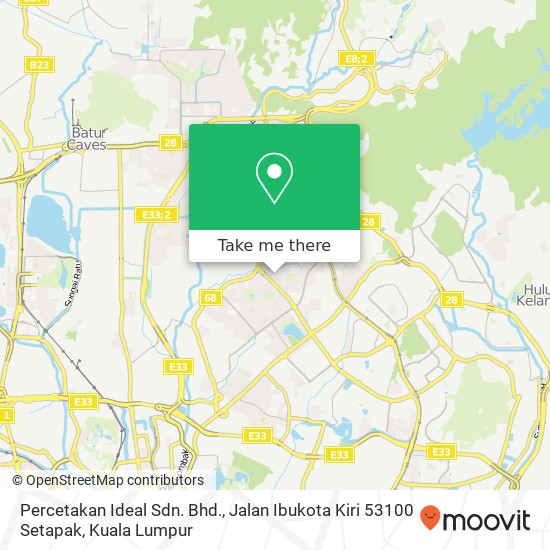 Percetakan Ideal Sdn. Bhd., Jalan Ibukota Kiri 53100 Setapak map